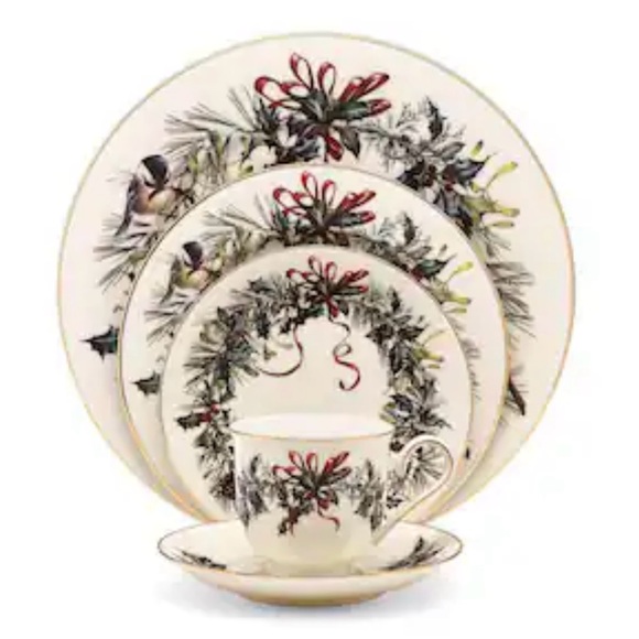 LENOX Winter Greetings 12-Piece 24K Gold Trimmed Dinnerware Set **New in Box** - Picture 6 of 6